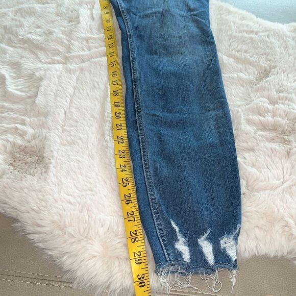 Hollister Curvy High Rise Super Skinny Distressed Frayed Hem Jeans Size 9R Jr - Picture 8 of 9